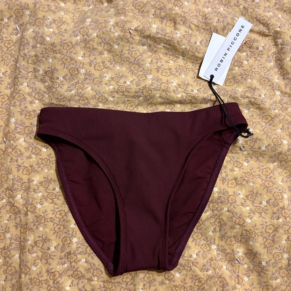Robin Piccone Women's Deep Burgundy Bikini Bottom - Picture 1 of 5